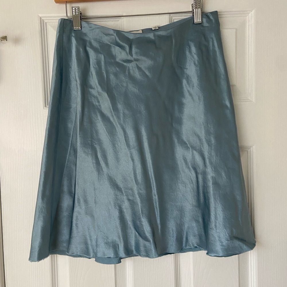 Vince‎ short satin slip skirt size m light blue